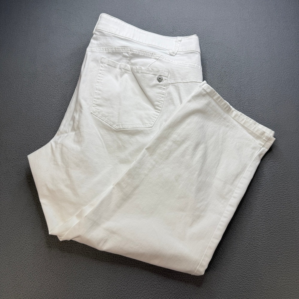 Democracy Ab solution Crop Jeans Womens 24W White Lyocell Blend Stretch Denim